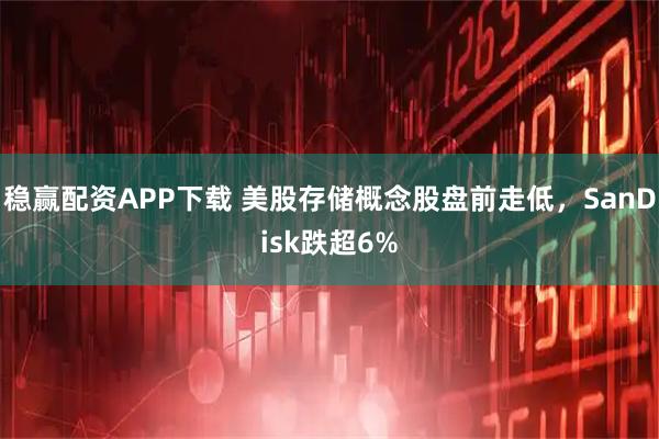 稳赢配资APP下载 美股存储概念股盘前走低，SanDisk跌超6%